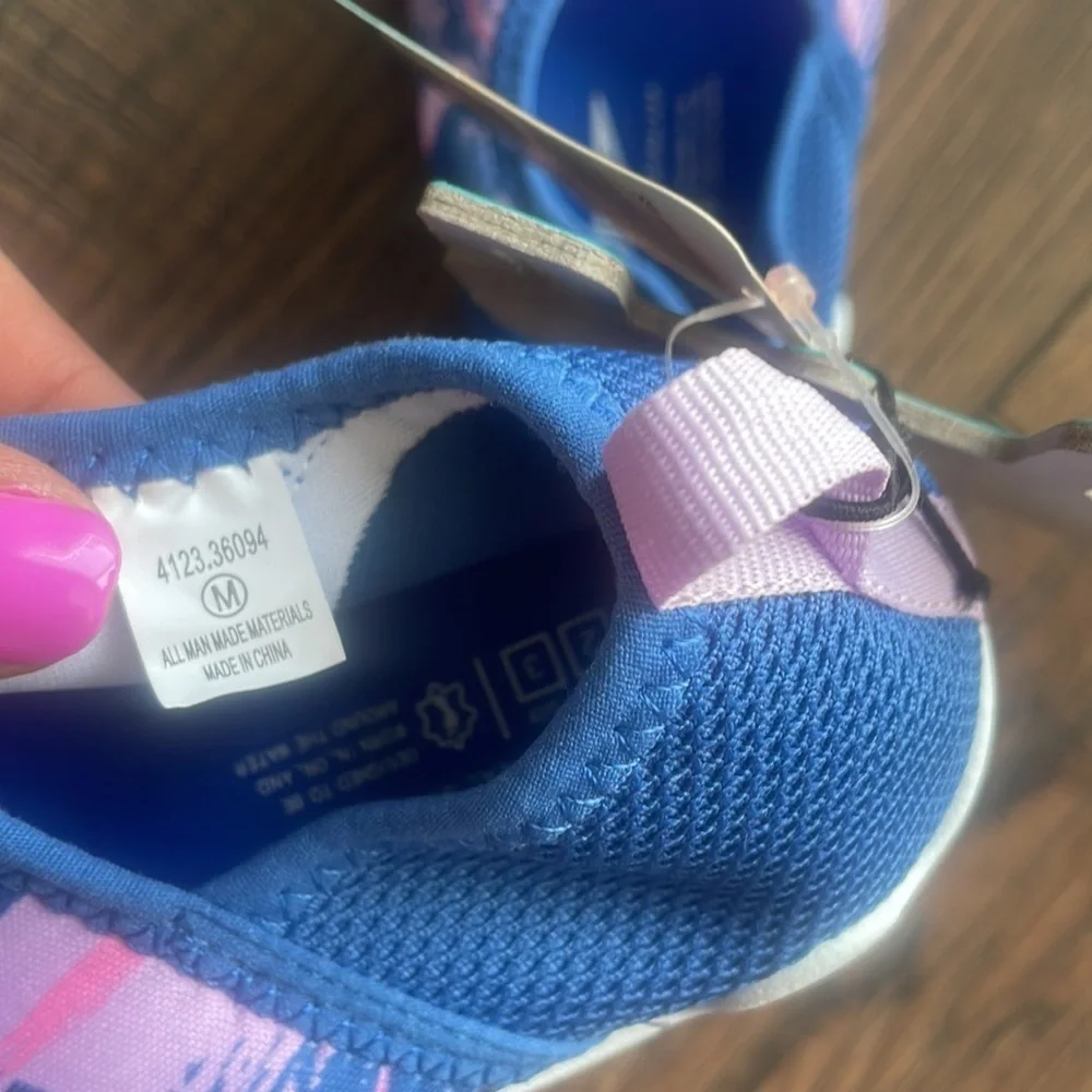 Speedo shoe Junior Blue Pink surfwalker lightweight water shoes New size med 2/3